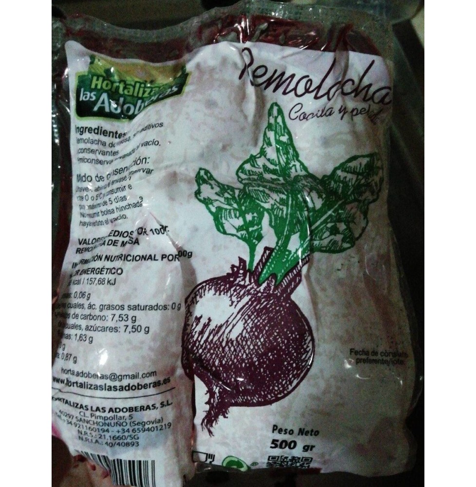 Remolacha cocida y pelada Hortalizas las Adoberas