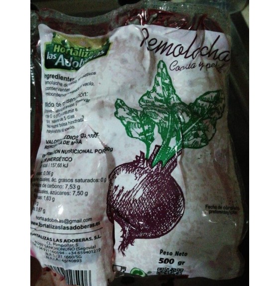 Remolacha cocida y pelada Hortalizas las Adoberas