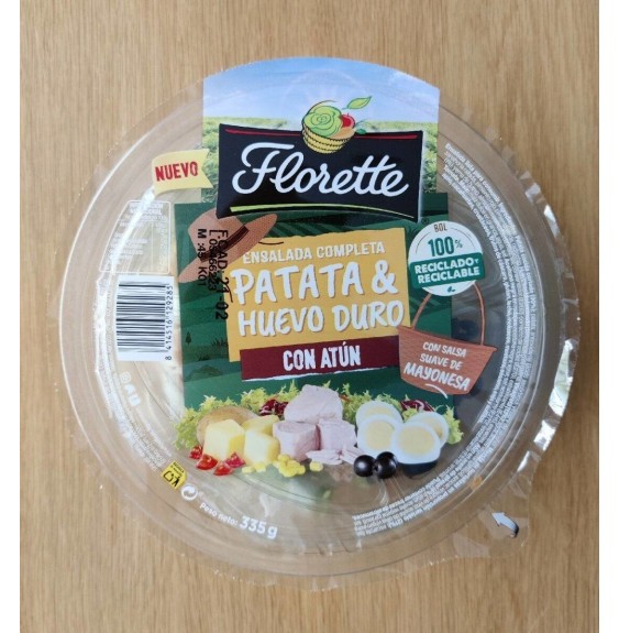 Ensalada completa de patata y huevo duro con atún Florette
